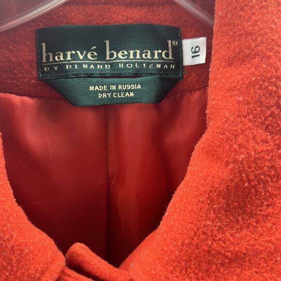 Harve Bernard Women's Wool Blend Jacket Shacket Long Sleeves Orange Size 16 - Picture 6 of 10